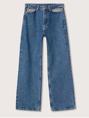 Brand new! MANGO high-waist wide Leg Jeans in Classic Blue Denim, sz34